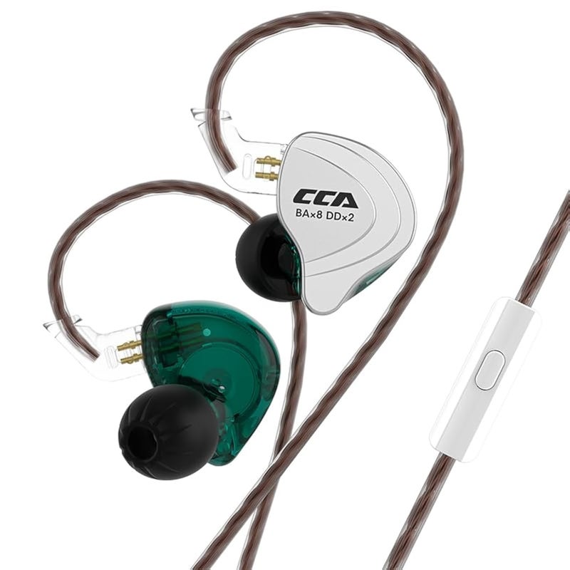 CCA C10 in Ear Monitor Headphone 10 Hybrid Drivers Wired Earbud 4BA 1DD HiFi IEM Earphones Stereo Noise Isolating Earphone with Detachable Cable for Musicians Singers Studio Audiophiles Dj PC - Image 1